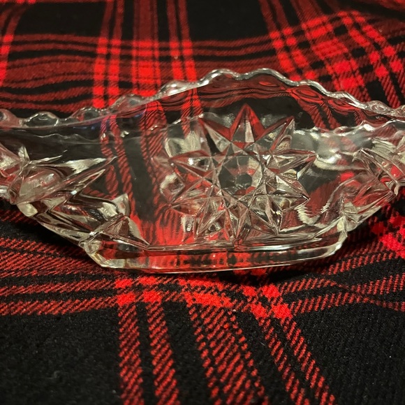 Anchor Hocking Prescut Crystal Gondola Star of David Dish - Picture 4 of 11